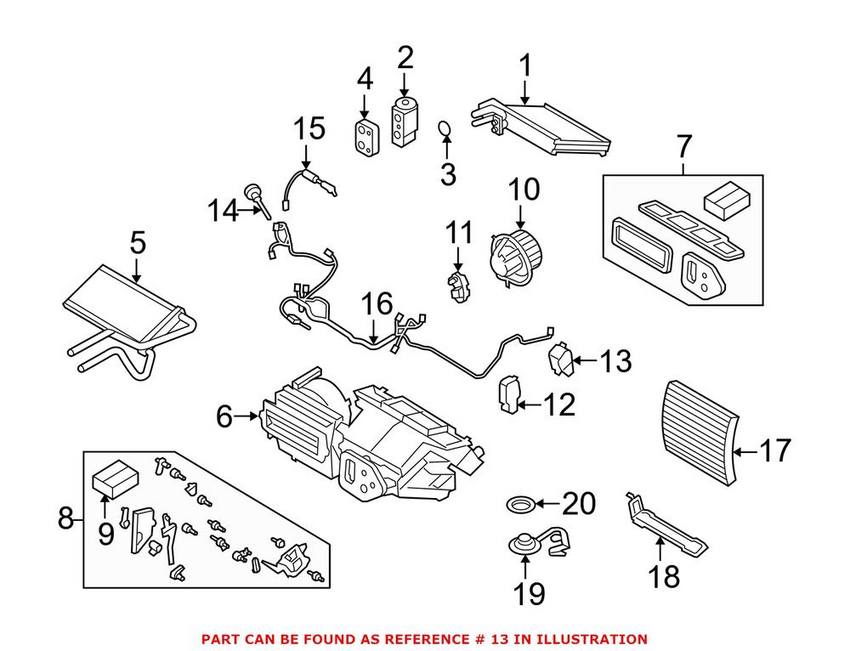 BMW HVAC Air Adjustment Control Motor 64119339246